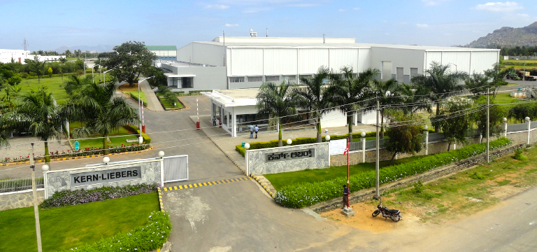 Gebäude des KERN LIEBERS Indien Standorts in Tumkur, Karnataka.